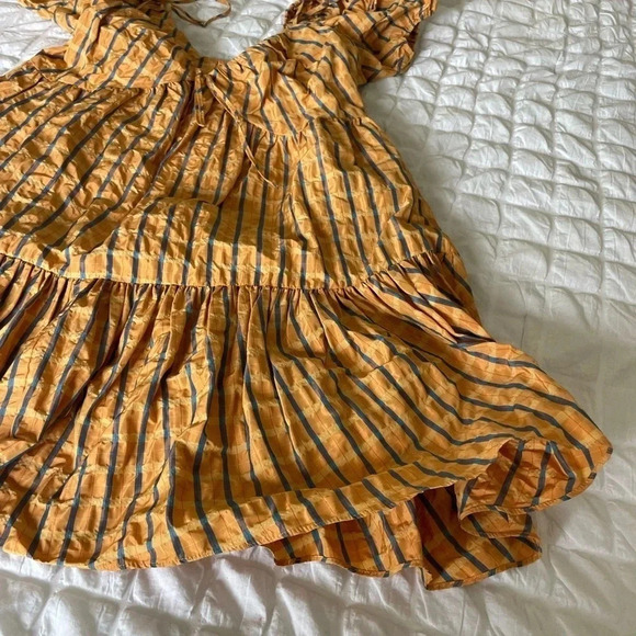 Cinq e Sept Betsy dress in orange juice plaid - Picture 7 of 12